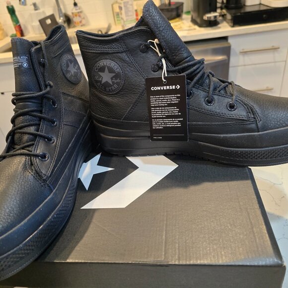 CONVERSE Mens Chuck Taylor All Star Equip Waterproof Leather Boots Size 12 NEW - Picture 4 of 9